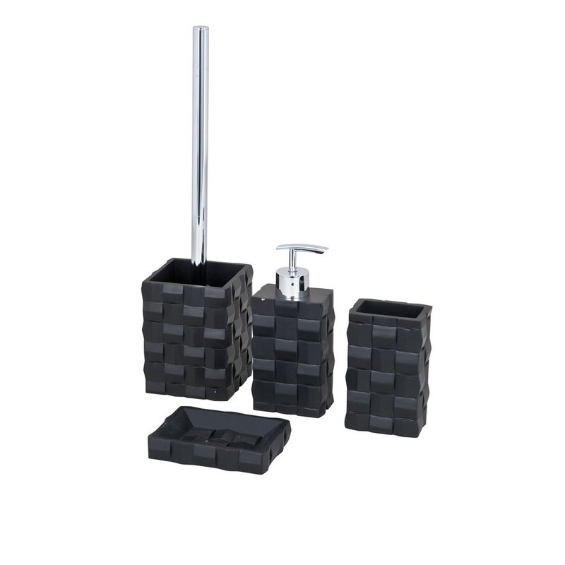 Wenko Relief 19427100 Soap Dispenser Black Polyresin 7 x 16.5