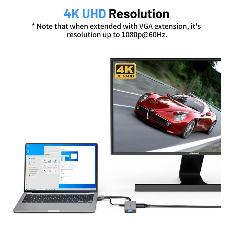 DisplayPort to HDMI 4K 60Hz, DisplayPort Splitter to Dual DisplayPort