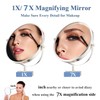 HIHIA Height Adjustable Makeup Mirror 8 Inch Double-Sided 7X Magnification,