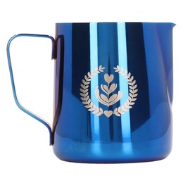350ml Coffee Milk Frothing Pitcher Cup Thickened 304 Stainless Steel Milk Pitcher Coffee Maker Latte Frothing Cup Titanium Blue