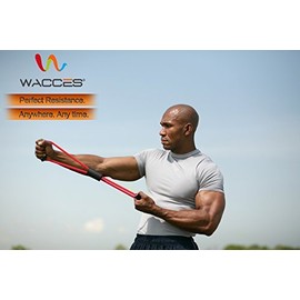 Wacces 8-Shape Tube Resistance Band Fitness Muscle Workout Exercise Yoga Elastic Cord (Blue)