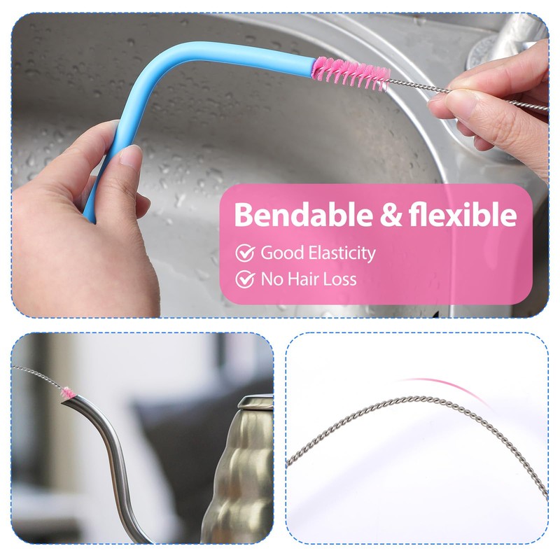 HJZHII 9 Pcs Straw Cleaner Brush, Extra Long Straw Cleaner