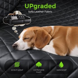 SUV Cargo Liner for Dogs, Upgraded Scratch-proof Leather 15.79" Heightened Side Flaps, 53.94" x52.36" Waterproof Non-Slip Trunk Liner with Bumper Flap, Universal Fit for SUVs Sedans Vans 3-Row SUV