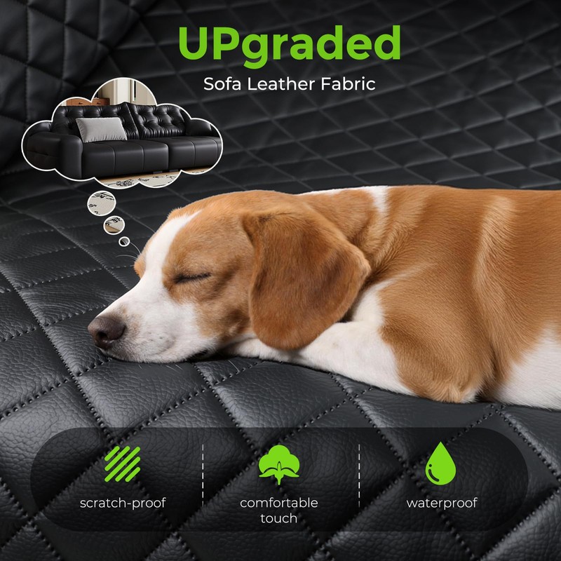 SUV Cargo Liner for Dogs, Upgraded Scratch-proof Leather 15.79" Heightened