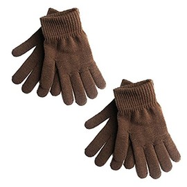 Mellons Winter Magic Gloves Warm Strecty Knit Gloves For Men Women, Coffee-2 Pairs, One Size