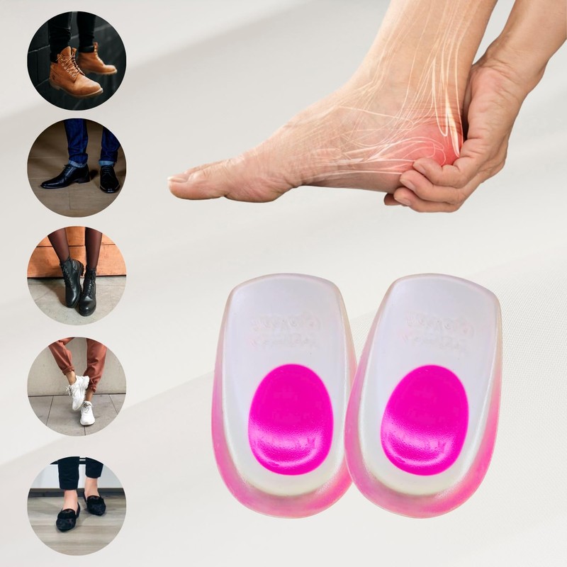 Govari, Talonera de Gel para Espolón, Punto Rosa, Talla Chica,