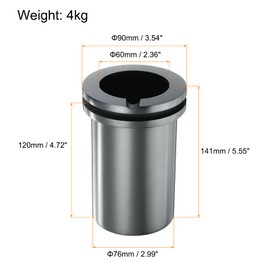 Sourcing Map Graphite Crucible, 4kg High Purity Graphite, Grooved Design, Excellent Thermal Conductivity, Special Surface Layer, Versatile Lab & Industrial Use, 1 Count