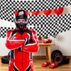 4 Pack Race Car Foil Fringe Garland Black White Checkered