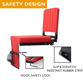 CB COZY BOX CozyBox (2PC) Stadium Seats with Back Support Bleacher Seats with Backrest Padded Cushion Foldable Stadium Chairs for Bleachers with Back Support