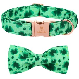 Lionheart glory Clover Dog Collar, Adjustable Dog Collar with Bowtie, Pet Gift Collar for Dog Soft Bowtie Dog Collars for Large Dogs