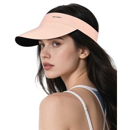 YANIKY Visor Hats for Women/Men Sun Protection UPF 50+ Lightweight Sport Sun Hats Adjustable Empty Top Cap Ponytail Cap for Outdoor Pink