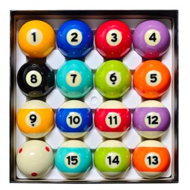 MoyanSuper Pool Balls Set – 2-1/4" Regulation Billiard Balls, 16 Resin Ball Set for Pool Tables, Complete Standard Replacement