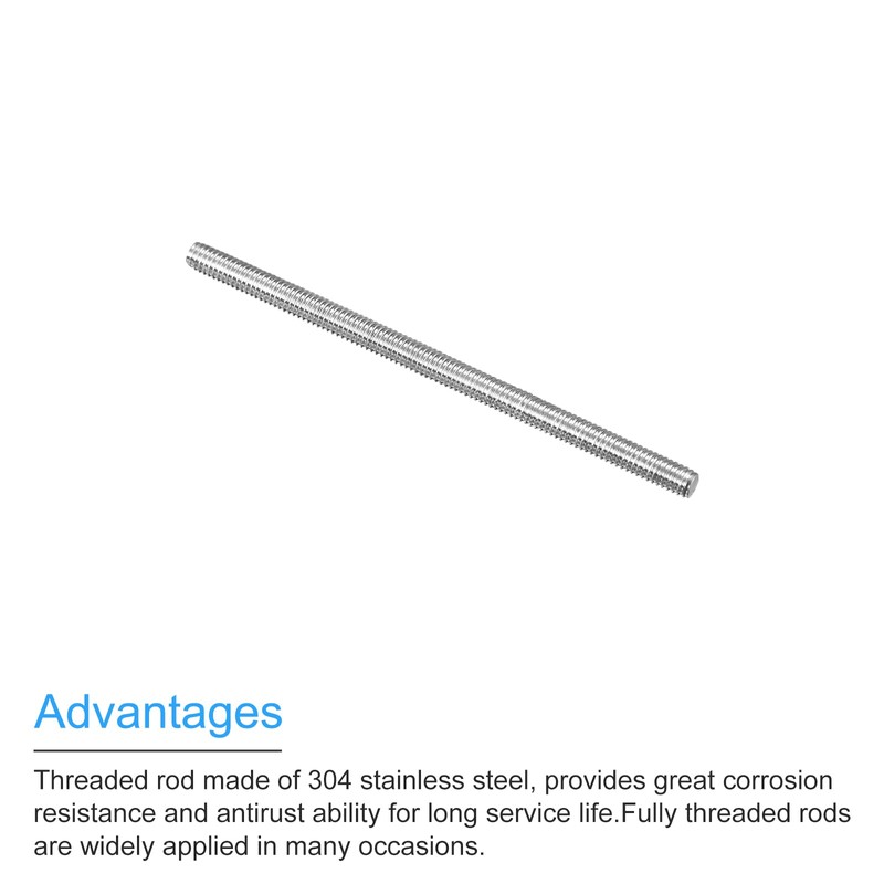 sourcing map Fully Threaded Rod M4 x 70 mm 0.7