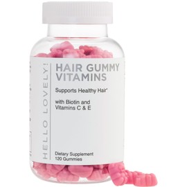 Hello Lovely! Hair Vitamins Gummies with Biotin 5000 mcg Vitamin E & C Support Hair Growth, Premium Vegetarian Non-GMO, for Stronger Beautiful Hair & Nails Supplement - Parent (120 Count (Pack of 1))