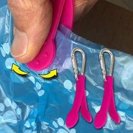 Dog Poop Bag Opener and Grocery Produce Bag Opener - Two Pack - Easily Open Slippery Bags Works With Gloves