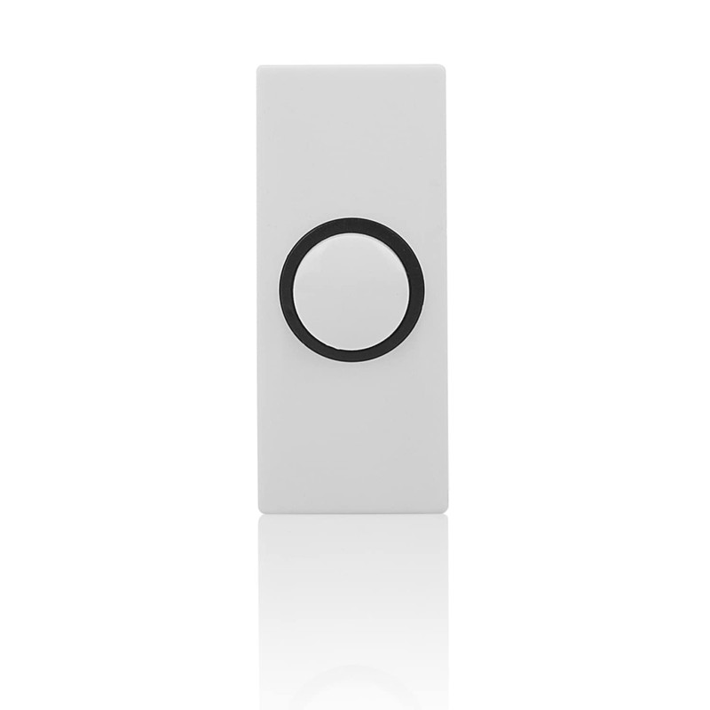 Byron DBW-22013 Universal Doorbell Button, White, Backlit, Bi-Wire Installation