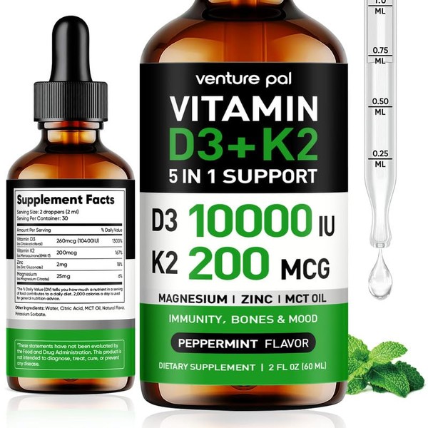Venture Pal 10,000 IU Vitamin D3, 200 mcg K2 (MK-7)