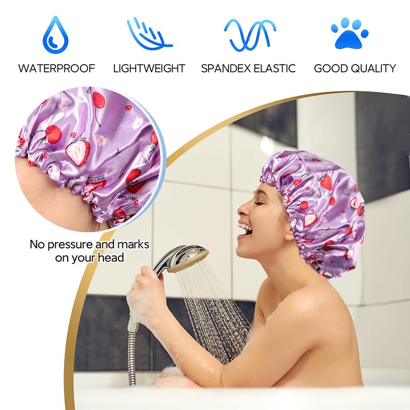 Gorro de ducha, gorros de ducha ajustables para mujer, extra