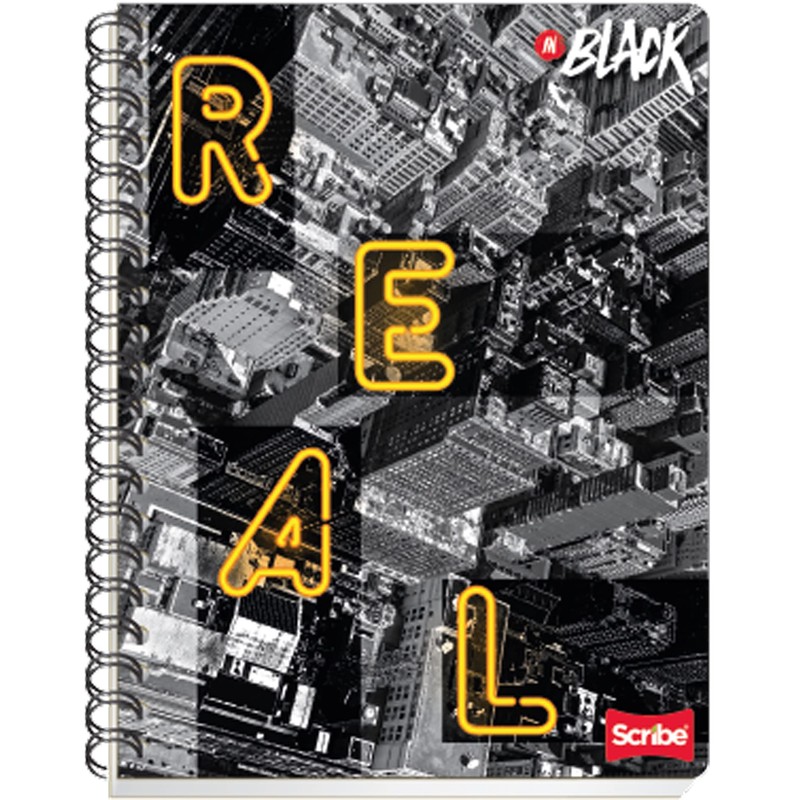 Scribe, INBLACK, Cuaderno Profesional con Espiral Doble de Pasta Semi