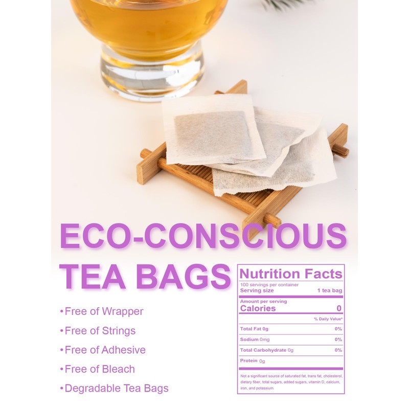 TeeLux Decaf Jasmine Green Tea Bags, Decaffeinated Jasmine Scented Green