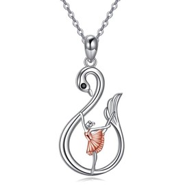 ZAMODEXIN Ballerina Necklace Swan Pendant Ballet Dancer Jewelry for Ballet Lover Women