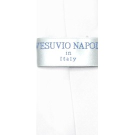 Vesuvio Napoli Boy's CLIP-ON NeckTie Solid WHITE Color Youth Neck Tie