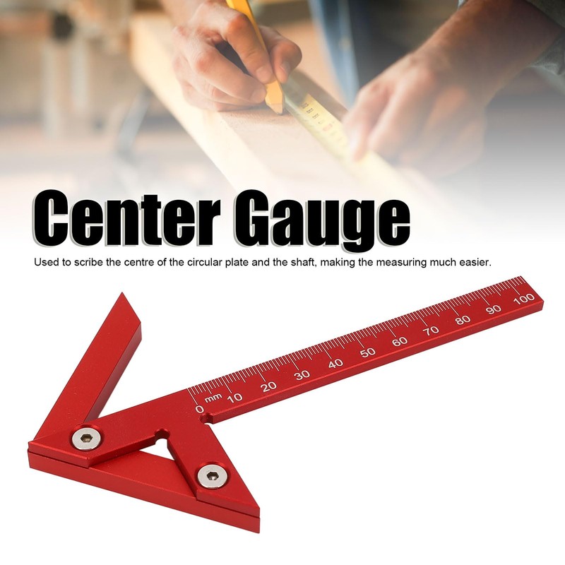 Topyond Centre Gauge 105 mm Aluminium Alloy Ruler Precise Wood