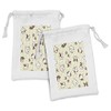 Lunarable Dog Fabric Pouch Set of 2, Modern Pattern with