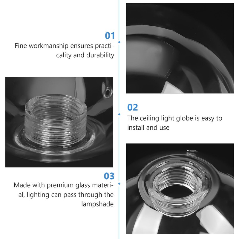 HOMSFOU Clear Glass Globe - 100mm Ball Lamp Shade Replacement