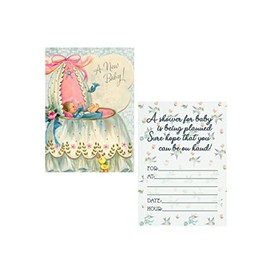 Silly Goose Gifts Vintage Baby Shower Announcement Decoration Invitations Reproduction Antique (Invite)
