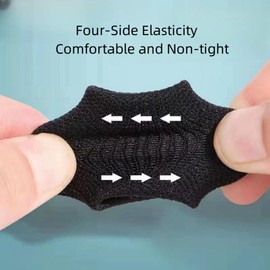 DUXUANT 10 pcs Black Finger Protector Sleeve Elastic Compression Finger Support Brace Sports Aid Arthritis Band Wraps for Basketball Tennis,Baseball Cricket Volleyball Badminton Boating