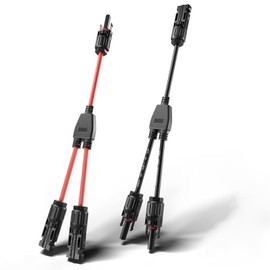 Chaojibao MC4 Parallel Connector Y Shape Solar Panel MMF + FFM Branch MC4 Connector Set MC4 Connector for Solar Panel Connection Cable MC4 Type Connector (MC4 Female / Male) MC4 Connector Aging