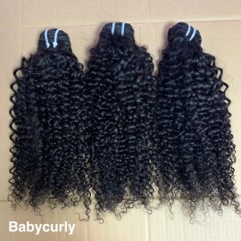 Local Us Stock Raw Hair Single Donor Raw Hair 100g Natural Color Human Hair Extensions Weft Ready to Be Shippedstyle: Baby curly hair bundle 1 piece, color: Natural black, Stretched Length: 16 Inches