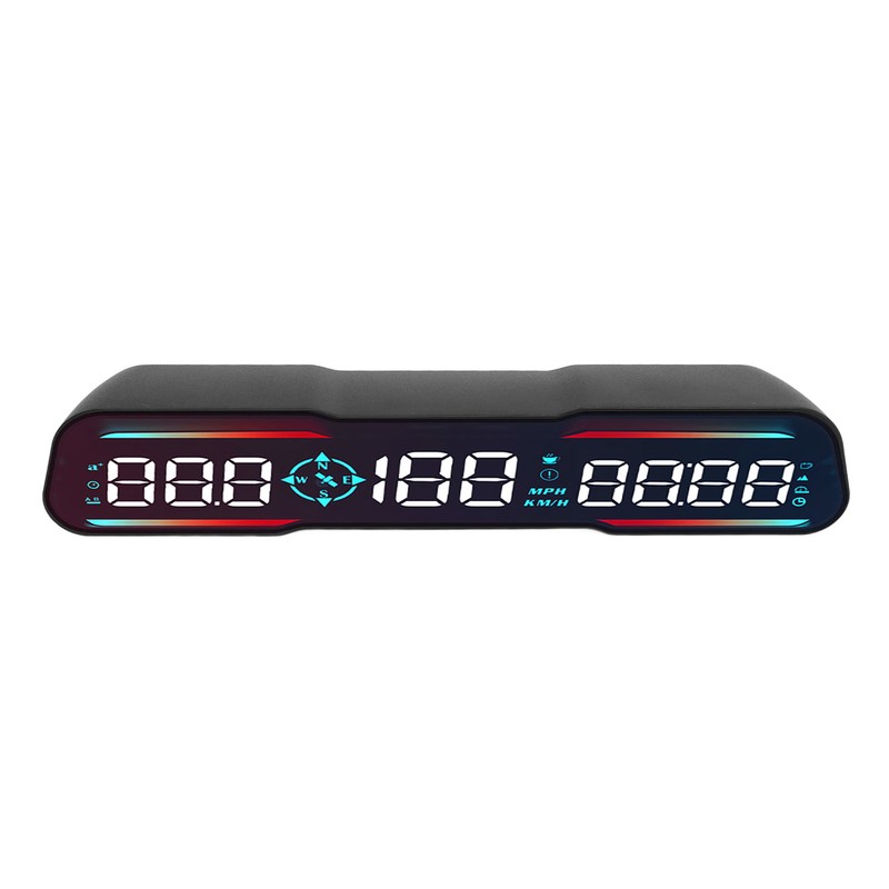 7 Inch Car LED HUD Display Time Speedometer Display Over