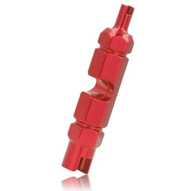 TORMEN Bike Valve Core Remover Tool 3 in 1 Bike Valve Core Tightening Tool Replacement Presta Valve core and Schrader Valve Core (Red