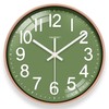 TAHEAT Wall Clock, Silent Green & Gold Unusual Modern Decorative