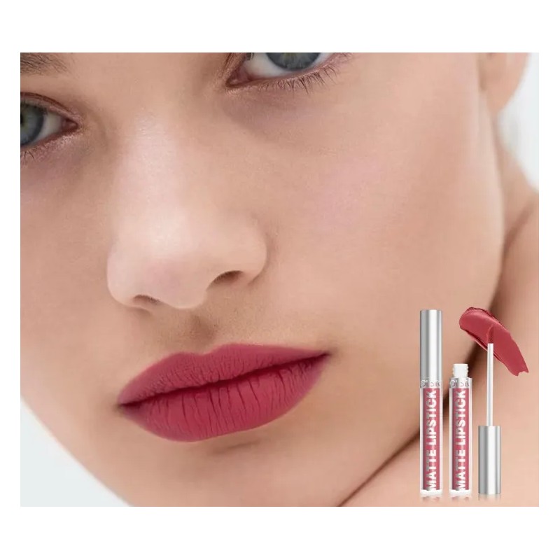 Set De 4 Labiales Mate Labial Resistencia Agua Color Rojo