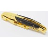 Gold and Black Corkscrew Wood Handle Double Hinge Waiters Wine