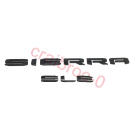 GMC 2X Gloss Black GMC SIERRA SLE 1500 2500 hd 3500 hd Tailgate Emblems Letters