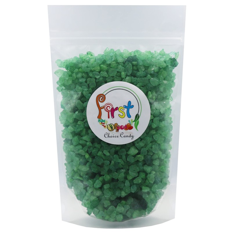 FirstChoiceCandy Rock Candy Crystals 2 Pound Bulk Bag (Green Lime)
