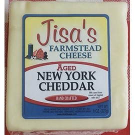 Aged New York Cheddar | 3-Pack | 8 oz Each | Artisan Cheese | Made with Whole Milk | Crafted in Small Batches | Product of Nebraska | Jisa's Farmstead Cheese