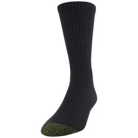GOLDTOE Men's 656S Cotton Crew Athletic Socks (Multipack) Black (12-Pairs), Large