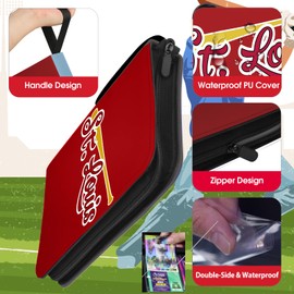 Baseball Card Binder with Sleeves 900 Pocket, St. Louis Baseball Trading Card Holder Baseball Collector Album Sports Trading Card 3 Ring Binder Storage Book Folder Case