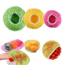 JSMTKJ Plastic Food Cover, Pack of 72 Food Covers, Reusable Covers for Food, Vegetables, Fresh Protection or for Home, Hotel Shower Cap