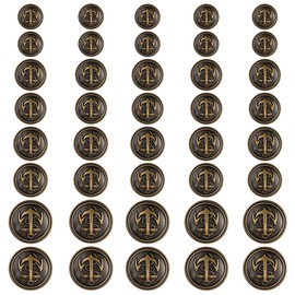 UPIQNG 40Pcs Metal Buttons Round Vintage Brass Clothes Buttons Sewing Button Set DIY Accessories for Uniform Blazer Jacket Suits,15MM,18MM,20MM,25MM (Bronze Color)