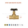 Midline Valve 632D234 Stop Valve with Drain, Lead Free 1/2
