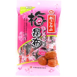 Miyako Ume Oshaburi Konbu Pillow Japanese Seaweed Snacks 30g (Pack of 2), Nakano Bussan, 100% Hokkaido Konbu Kelp Seasoned with Kishu Plum, MADE IN JAPAN