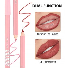 WanTuoluo 6 Pcs Natural Nude Brown Beige Colors Lip Liner Lipstick Pencils Set for Daily Makeup,Easy to Apply & Remove,Waterproof (02, pack of 6)