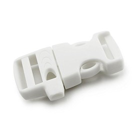 Ganzoo Plastic Click Fastener Set of 10, 3/4 Inch Clip Clasp/Buckle with Signal Whistle/Buckle for Paracord Bracelets, Colour: White