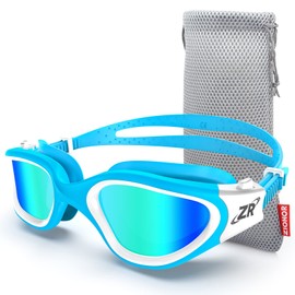 Swimming Goggles, ZIONOR G1 Polarized Swim Goggles UV Protection Watertight Anti-Fog Adjustable Strap Comfort fit for Unisex Adult Men and Women - Light Gold Lens